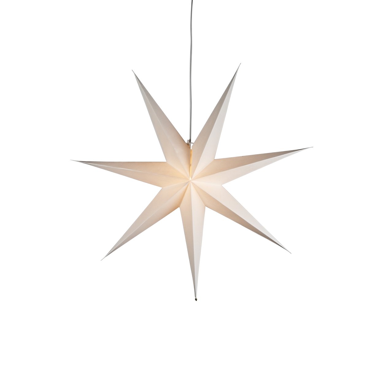 Papirstjerne Ø78 Hvit Fra Konstsmide - Det enkle, elegante designet sprer et mykt og behagelig lys som gir en harmonisk f&oslash;lelse i advent og jul.