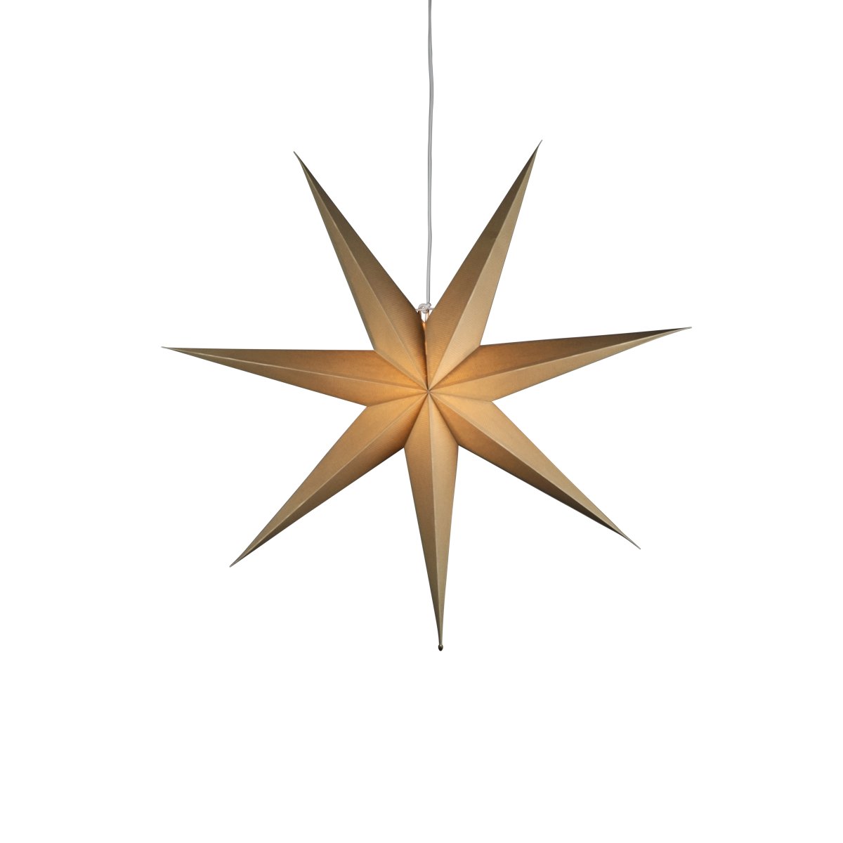Papirstjerne Ø78 Beige Fra Konstsmide - Det enkle, elegante designet sprer et mykt og behagelig lys som gir en harmonisk følelse i advent og jul.