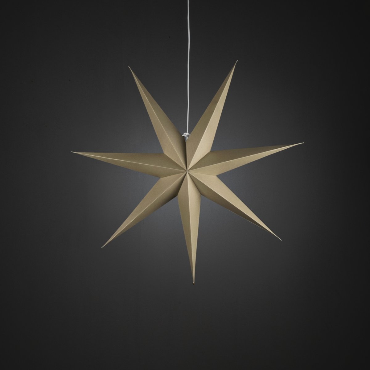 Papirstjerne Ø78 Beige Fra Konstsmide - Det enkle, elegante designet sprer et mykt og behagelig lys som gir en harmonisk følelse i advent og jul.