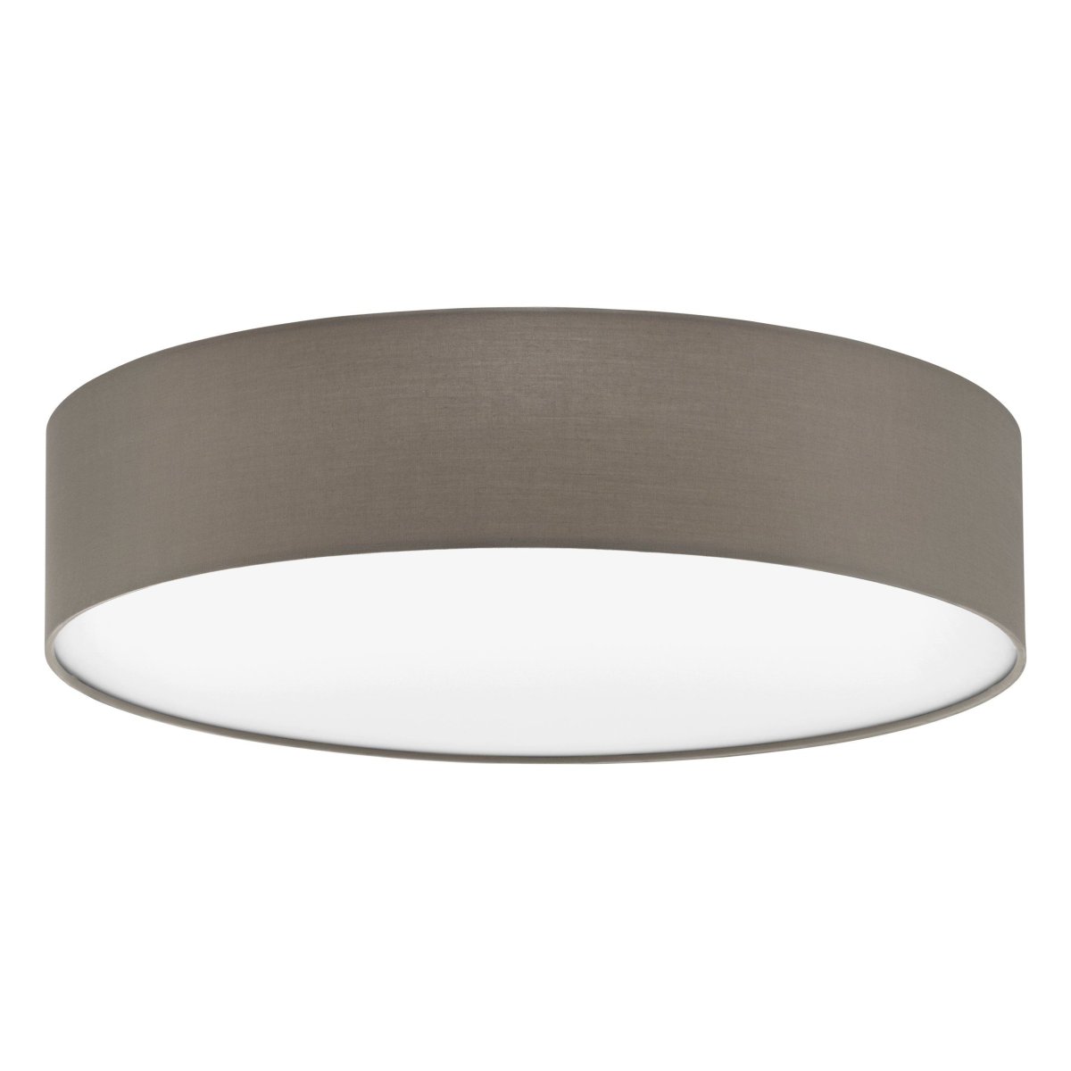 Pasteri Ø57 Taupe plafond Fra Eglo - Skjermen er trukket med tekstil i en elegant taupefarge som gir rommet en varm f&oslash;lelse.