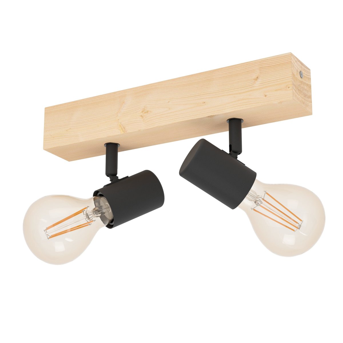 Townshend 2 Tre spotlight Fra Eglo - Townshend er en dekorativ og rustikk spotlight som kombinerer naturlig tre med metall.