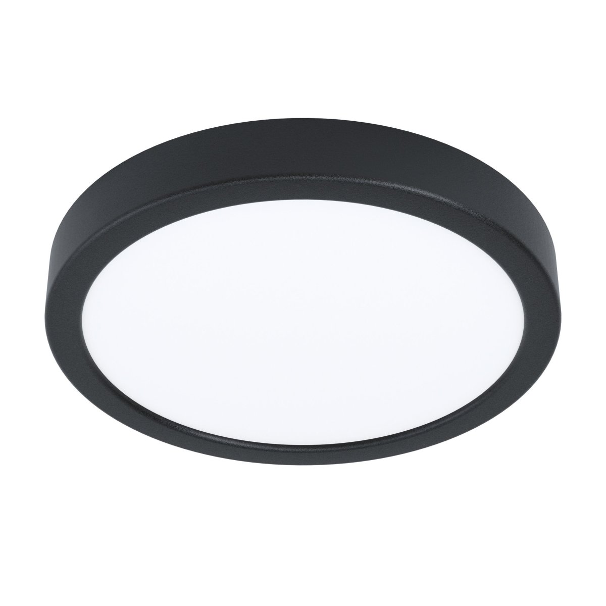 Argolis Ø28 Svart Fra Eglo - Lampen har en svart metallramme og et hvitt plastpanel som gir et jevnt og kraftig lys.