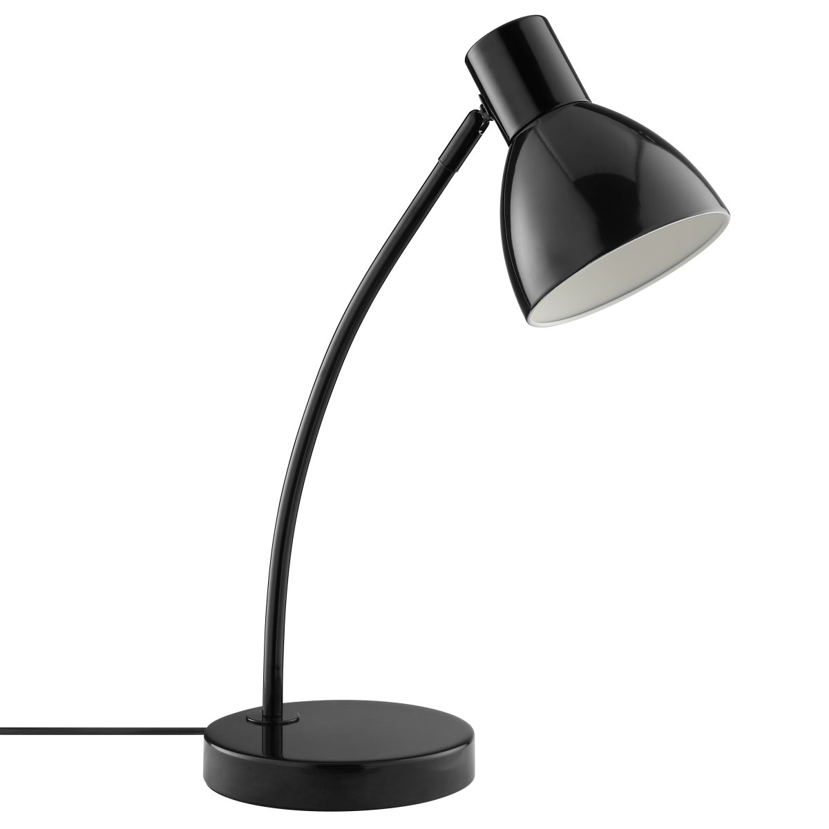 Jerry 43cm Svart skrivebordslampe Fra Brilliant - Det justerbare lampehodet gjør det enkelt å rette lyset akkurat dit det trengs – perfekt for et skrivebord, en lesekrok eller en arbeidsplass hjemme.