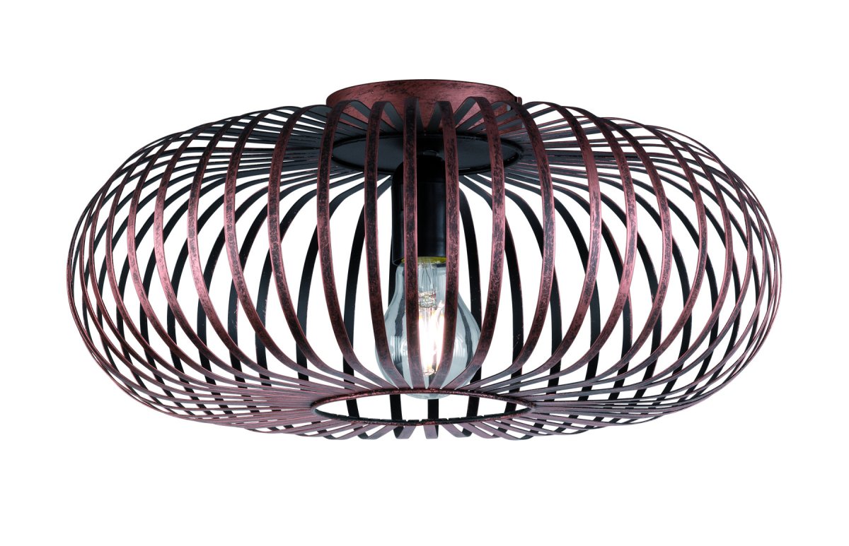 Johann Ø40 Antikk kobber plafond Fra Trio Lighting - Denne dekorative lampen er et iøynefallende trekk i stuen, soverommet eller entréen, siden formen gir et imponerende lysresultat.