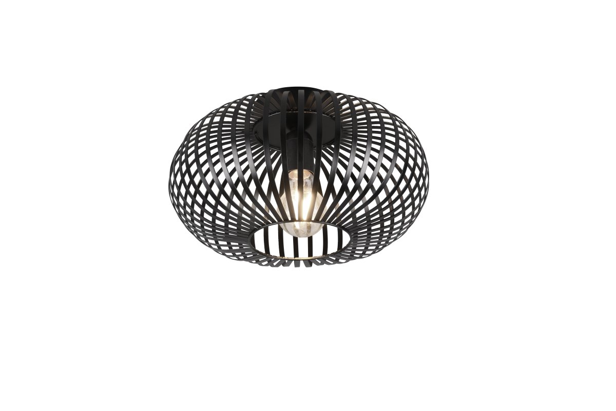 Johann Ø30 Svart plafond Fra Trio Lighting - Når den plasseres i stuen, soverommet eller gangen, kaster lampen et fantastisk mønster av lys og skygge i taket, og skaper en koselig atmosfære.