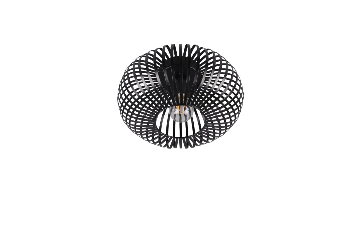 Johann Ø30 Svart plafond Fra Trio Lighting - Når den plasseres i stuen, soverommet eller gangen, kaster lampen et fantastisk mønster av lys og skygge i taket, og skaper en koselig atmosfære.