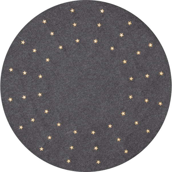 Juletreteppe Grå Fra Star Trading - Gr&aring; granmatte med diameter 80cm.