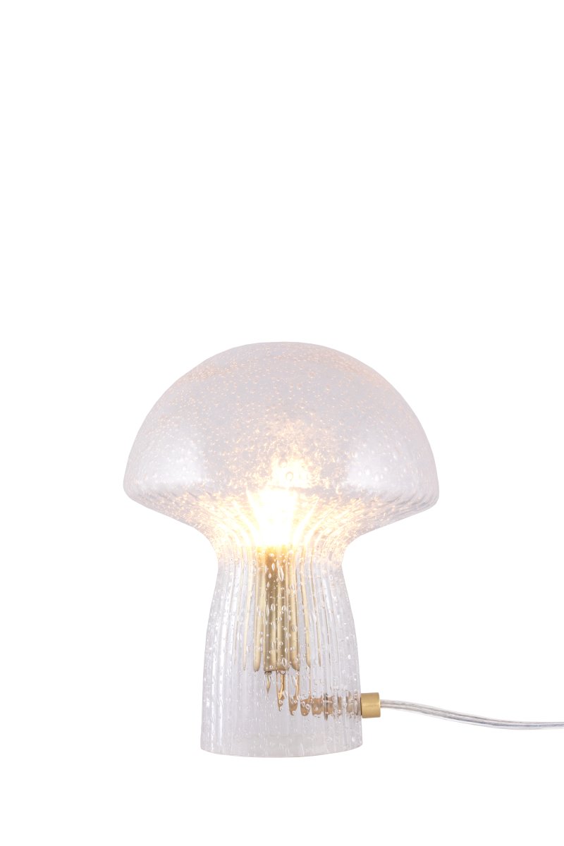 Fungo 20cm Gjennomsiktig bordlampe Fra Globen Lighting - Hver lampe er munnbl&aring;st og unik, noe som betyr at variasjoner i farge, glasstykkelse og antall bobler forekommer.