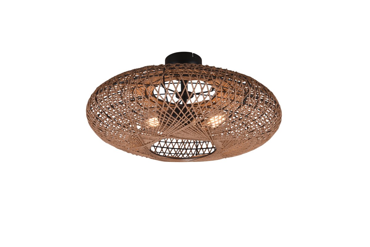 Hedda Ø52 Natur plafond Fra Trio Lighting - Den dekorative armaturen HEDDA skaper spennende kontraster og l&oslash;fter rommene med sitt lys- og skyggem&oslash;nster fra Sisalve.