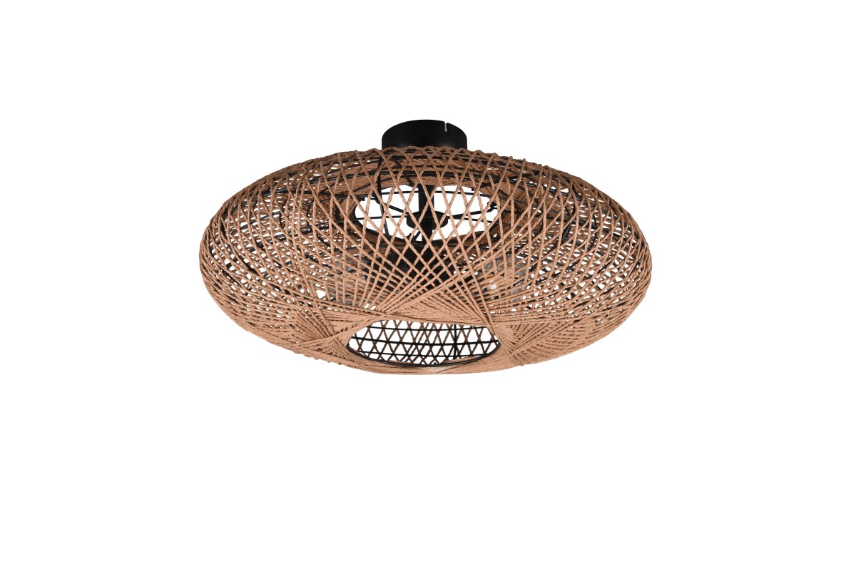 Hedda Ø52 Natur plafond Fra Trio Lighting - Den dekorative armaturen HEDDA skaper spennende kontraster og l&oslash;fter rommene med sitt lys- og skyggem&oslash;nster fra Sisalve.