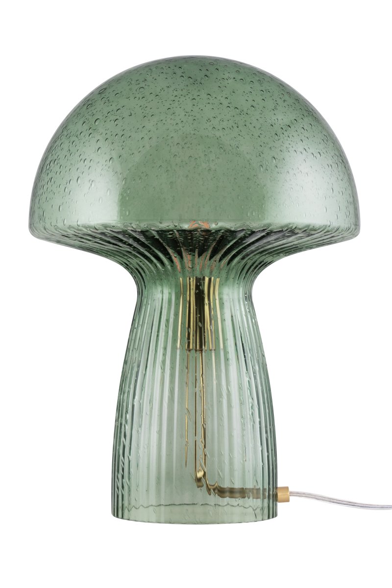 Fungo 42cm Grønn bordlampe Fra Globen Lighting - Hver lampe er munnblåst og unik, noe som betyr at variasjoner i farge, glasstykkelse og antall bobler forekommer.