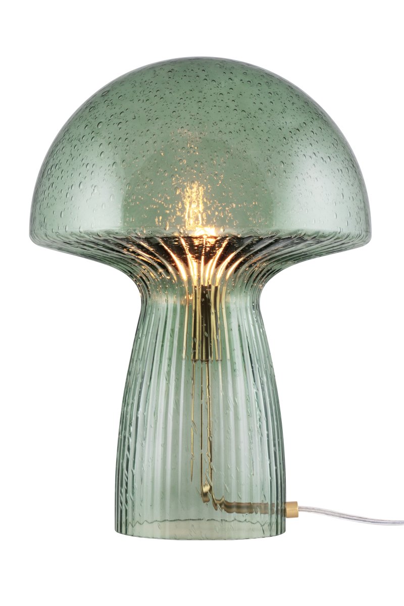 Fungo 42cm Grønn bordlampe Fra Globen Lighting - Hver lampe er munnblåst og unik, noe som betyr at variasjoner i farge, glasstykkelse og antall bobler forekommer.