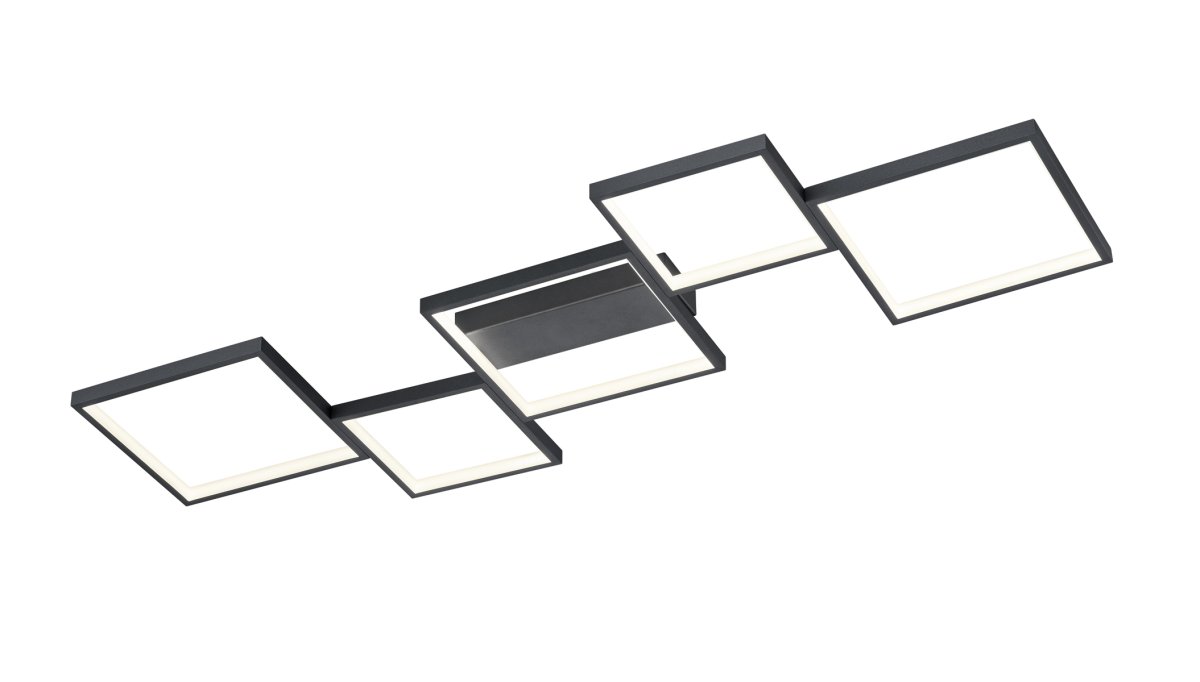 Sorrento 120cm Svart plafond Fra Trio Lighting - Taklampen SORRENTO tiltrekker seg alles oppmerksomhet med sin uvanlige og moderne design og utfyller ethvert moderne oppholdsrom, enten det er p&aring; eller av.
