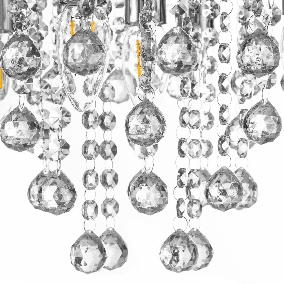 London Ø46 Krom plafond Fra Globo Lighting - London &auml;r en elegant plafond i krom med dekorativa prismor.