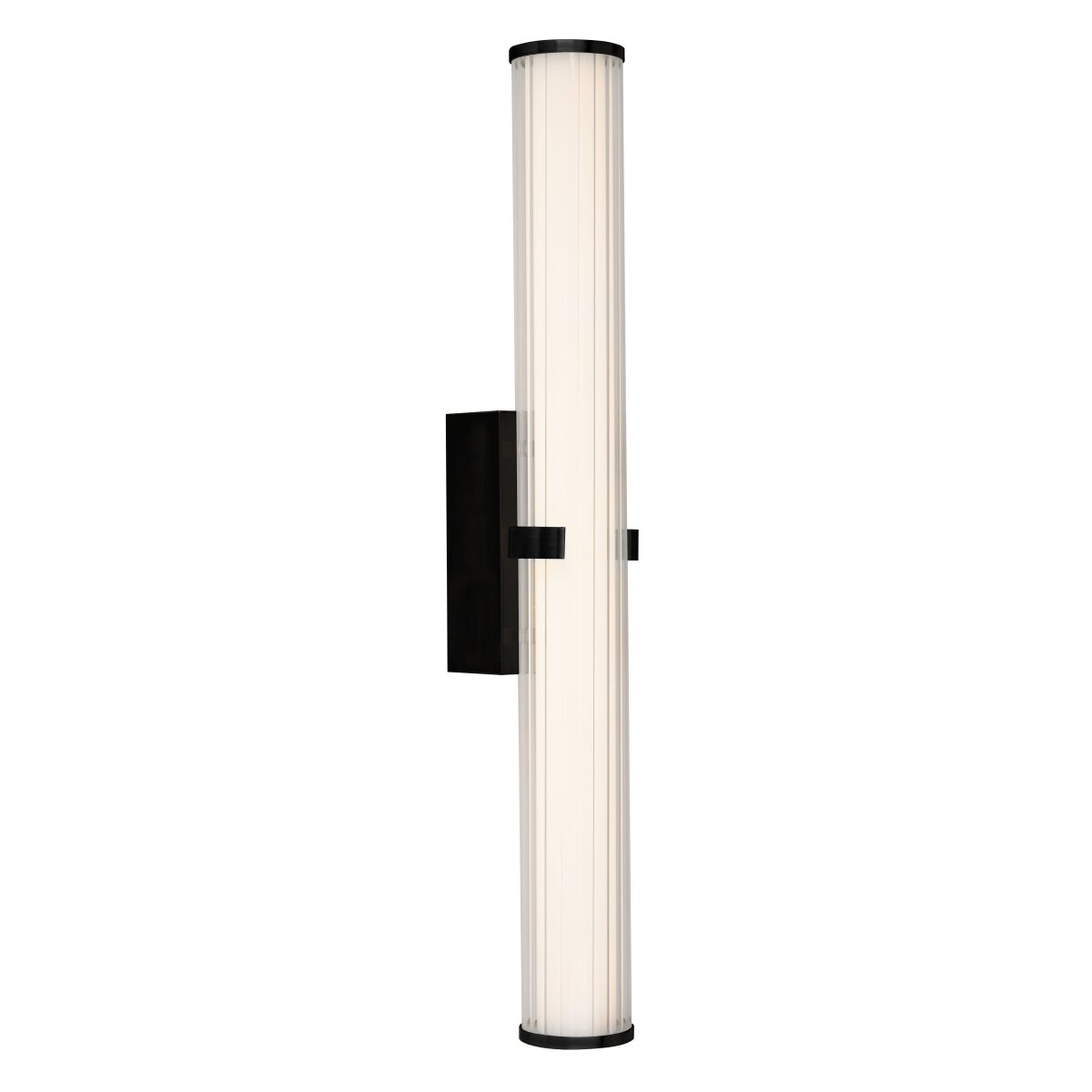 Clamp 63cm Svart baderomslampe Fra Searchlight - Den sorte finishen gir en elegant kontrast og gj&oslash;r at lampen smelter perfekt inn i b&aring;de moderne og klassiske milj&oslash;er.