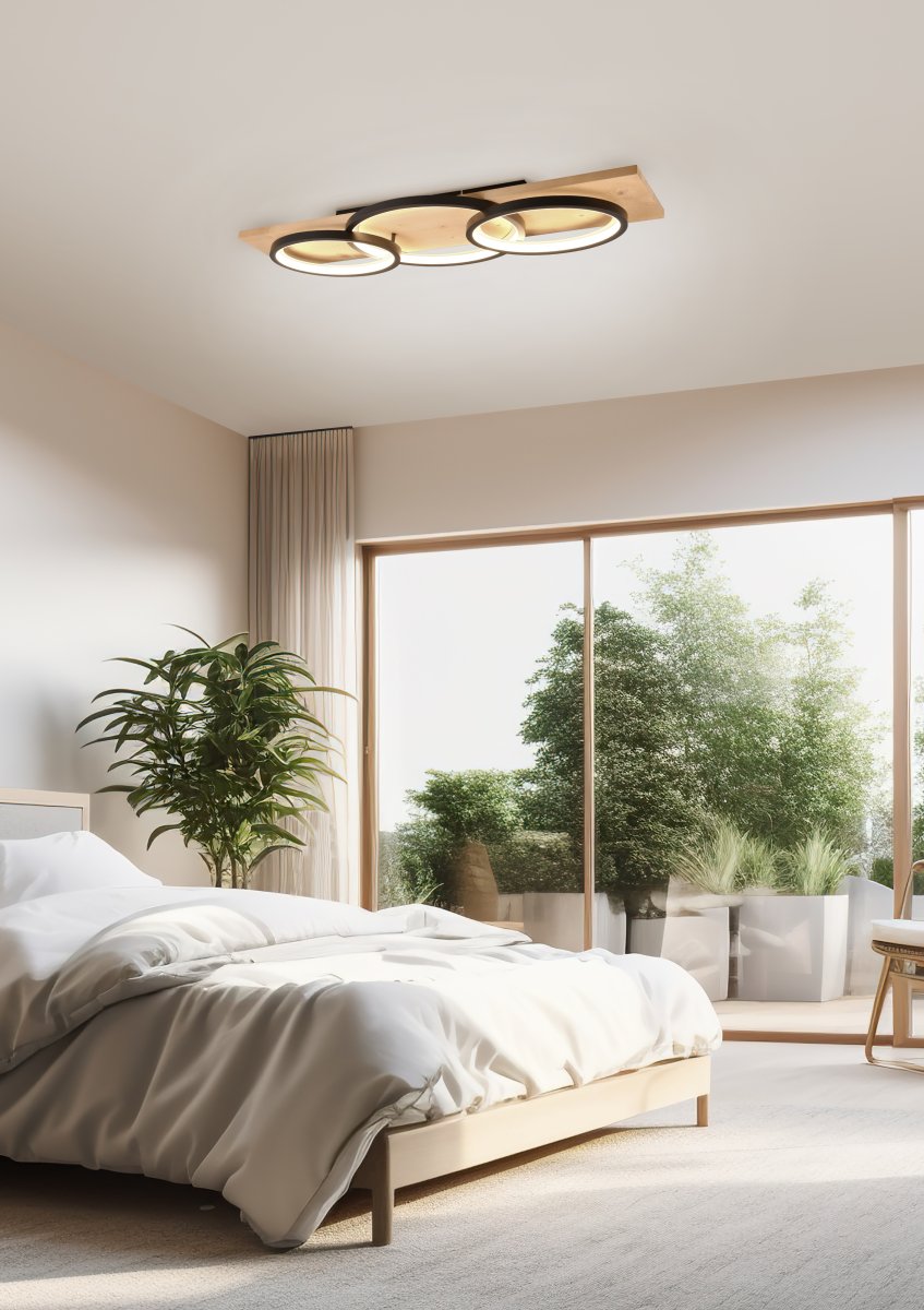 Barca 97cm Tre plafond Fra Trio Lighting - Fleksibel nok til &aring; monteres p&aring; begge; p&aring; veggen og i taket tilbyr Barca allsidig bruk.