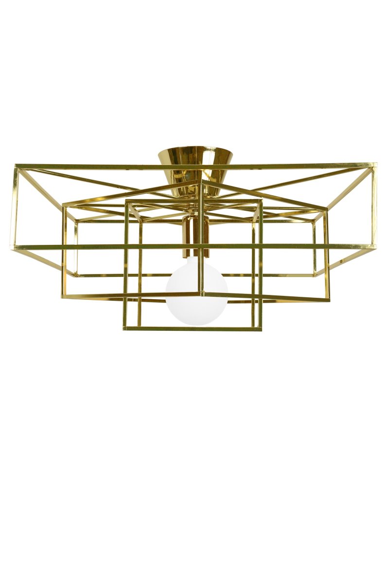 Cube 46cm Messing plafond Fra Globen Lighting - Cube er en taklampe som passer godt til gangen eller andre rom der takh&oslash;yden ikke tillater en pendellampe.