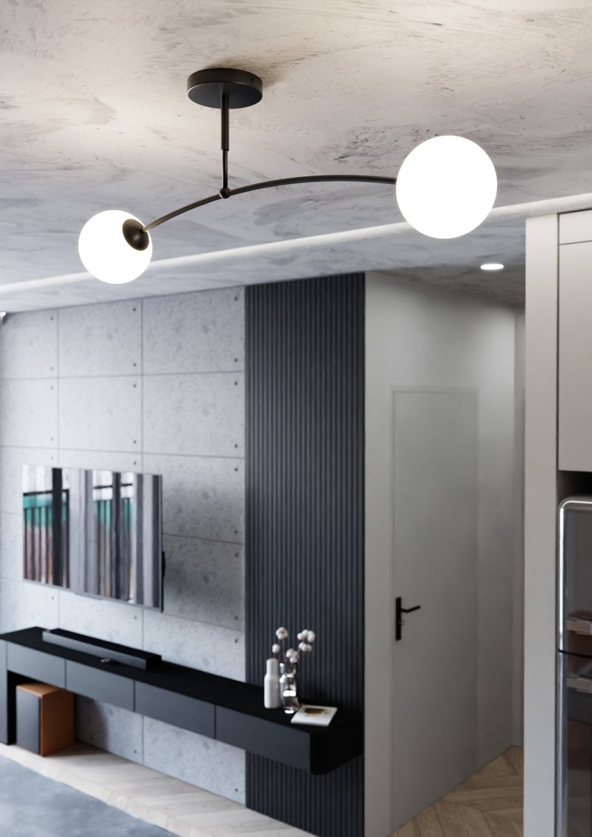 Pregos 60cm Svart plafond Fra Emibig Lighting - De er mest slående når de henges over et bord eller en stol, noe som gir rommet et unikt preg.