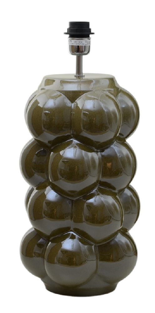Zoom bilde av Bubbles 47cm Olivgrön lampefot Fra Hallbergs - Bubbles &auml;r en dekorativ lampfot i keramik med en lekfull och uttrycksfull form.