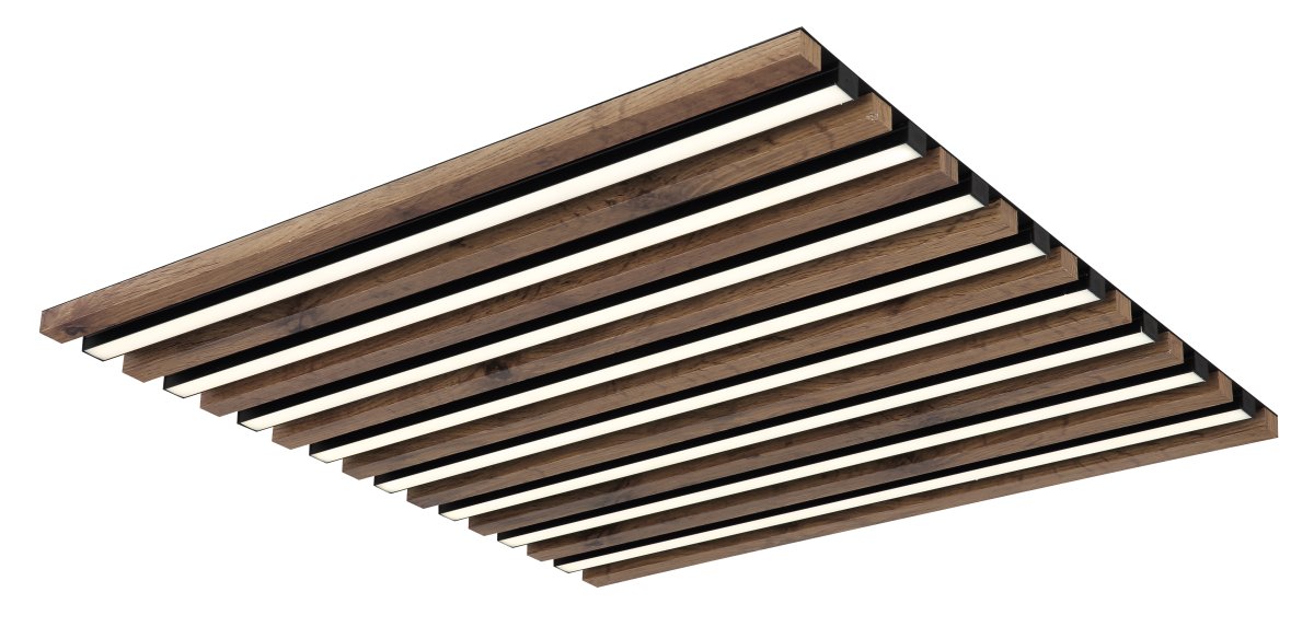 Hayden 60cm Tre plafond Fra Globo Lighting - Den kvadratiska plafonden Hayden &ouml;vertalar med sin moderna akustikpanel-look och bidrar med en h&auml;rlig ljusspridning i rummet.