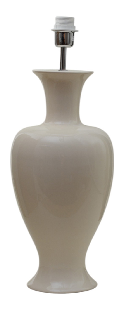 Mindy 50cm Beige lampefot Fra Hallbergs - Denna eleganta lampfot i keramik har en mjuk, klassisk form och en blank kr&auml;mbeige finish som ger ett varmt och stilrent uttryck.