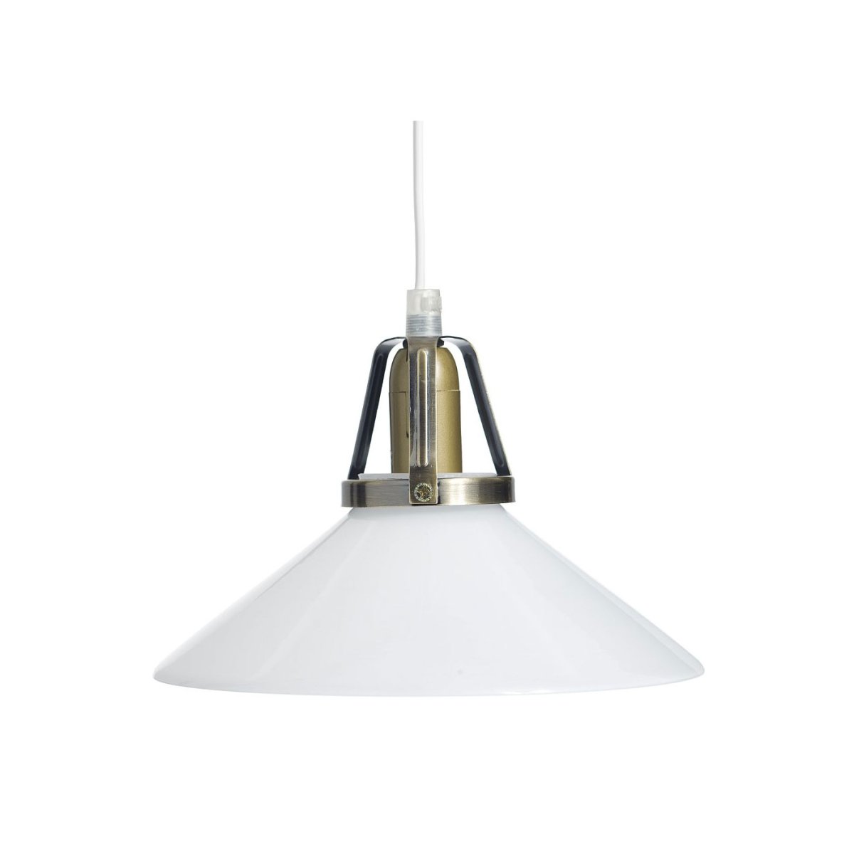 Skomakerlampe Ø20 Hvit Taklampe Fra Oriva - Denne klassiske skomakerlampen er en tidløs takpendel som kombinerer glass og metall i et elegant design.