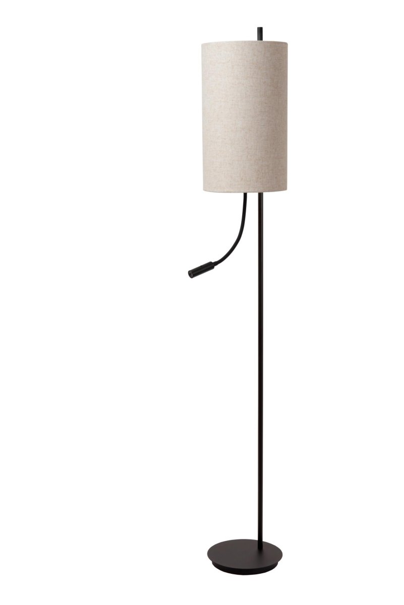 Magic 2 Svart gulvlampe Fra Lucide - I tillegg til den elegante lampeskjermen har Magic også; en fleksibel lysarm med en kompakt, justerbar spotlight som retter lyset akkurat dit du vil ha det.