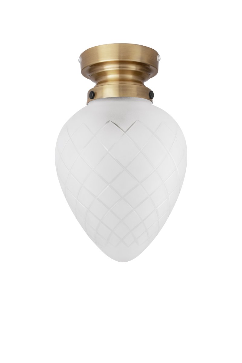 Juni Ø20 Antikk messing/hvit baderomslampe Fra Globen Lighting - Lampen er perfekt for badet eller kjøkkenet, hvor den er IP44-klassifisert.