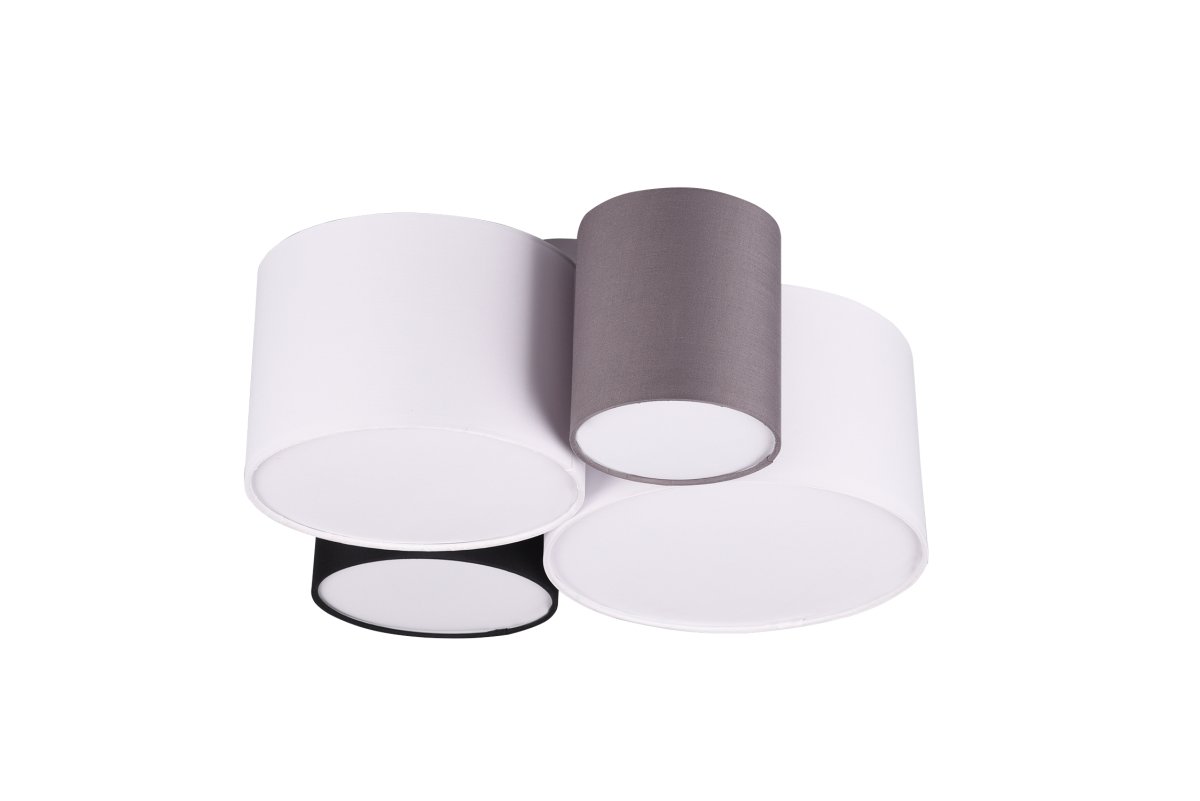 Hotel 50cm Flerfarget plafond Fra Trio Lighting - HOTEL-taklampen med sine fire lysp&aelig;rer er spesielt effektiv i stuer og soverom, der den skaper harmoniske lysaksenter og gir et koselig inntrykk.