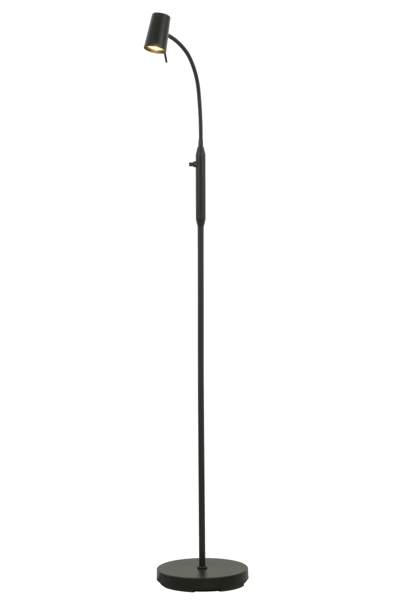 Pilot Svart gulvlampe Fra Aneta Lighting - Pilot gulvlampe i sortlakkert metall har et stilig design som passer inn i de fleste hjem og interiørstiler.
