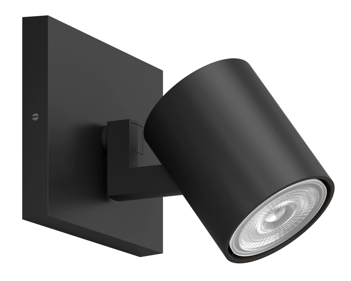 Runner Svart spotlight Fra Philips - Dette stedet i industristil er lite, slankt og enkelt, og passer perfekt i moderne rom.