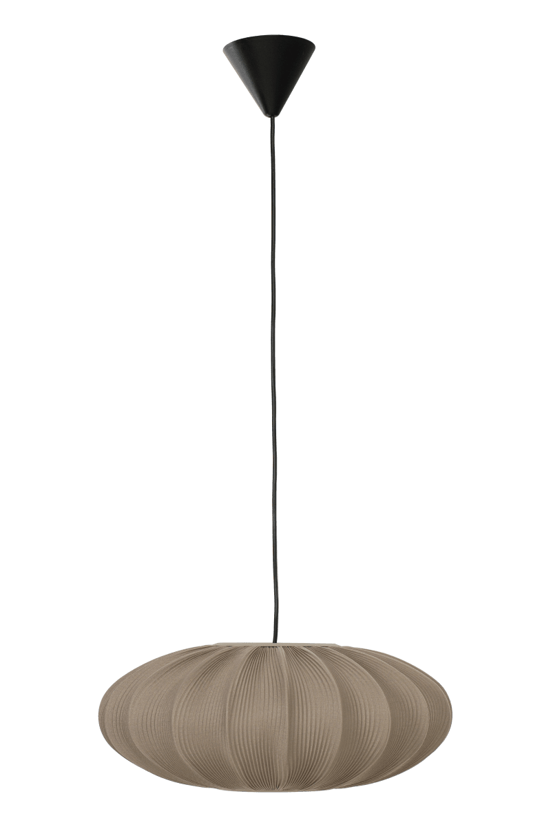 Mamsell Ø45 Grå Taklampe Fra Aneta Lighting - Mamsell taklampe er dekket med fint plissert stretchstoff som gir et behagelig, lett dempet lys.