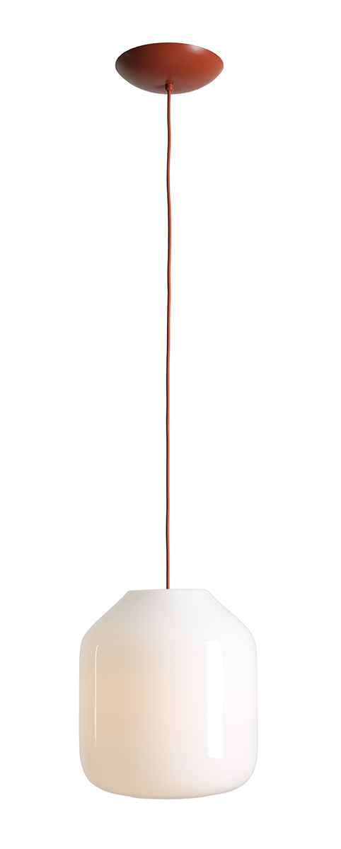 Flask Ø27 Terrakotta Taklampe Fra Artera - Den sjenerøse opalglasskjermen har en diameter på 27 cm og sprer et mykt og behagelig lys som skaper en innbydende atmosfære i rommet.