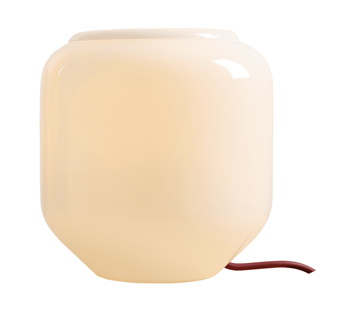 Flask 18cm Hvit/rød bordlampe Fra Artera - Den kirsebærrøde ledningen er en fin fargerik detalj som gir lampen et harmonisk og lekent uttrykk.