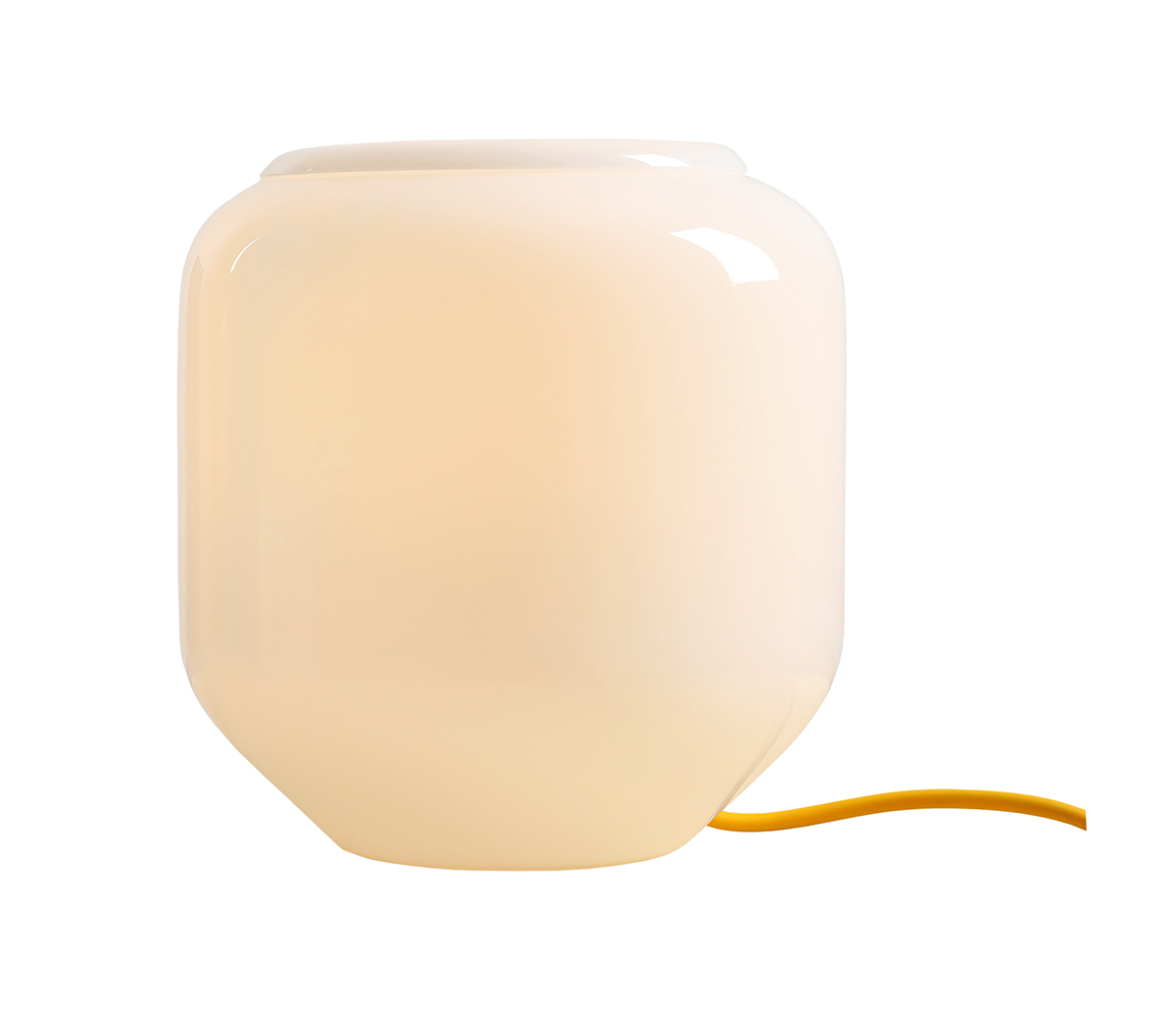 Flask 18cm Hvit/gul bordlampe Fra Artera - Den gule ledningen er en fin fargerik detalj som gir lampen et harmonisk og lekent uttrykk.