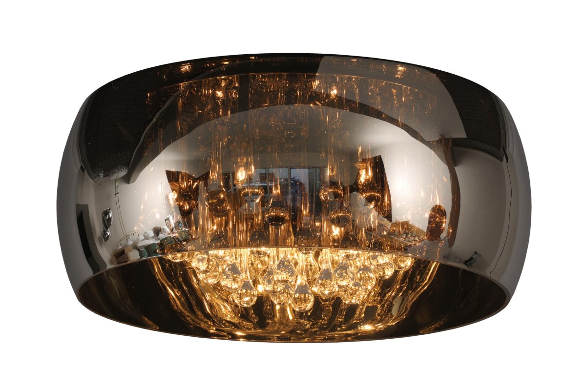 Pearl Ø50 Røykfarget plafond Fra Lucide - Takket være denne kombinasjonen av refleksjon og gjennomsiktighet har Pearl et veldig luksuriøst og varmt utseende.