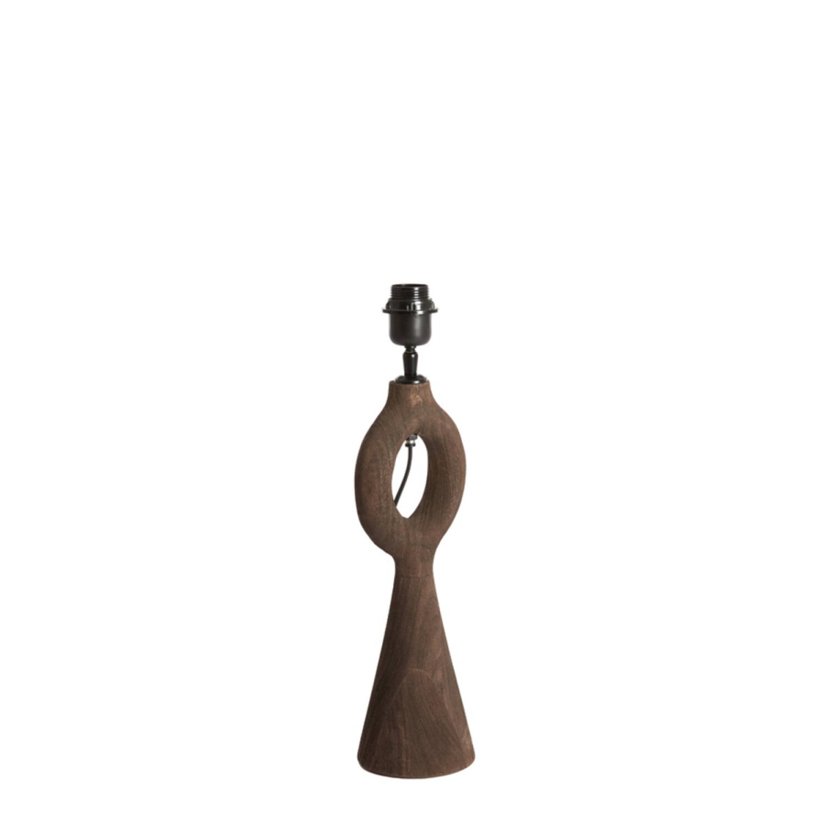 Sabuli 40cm Tre lampefot Fra Light & Living - Denne vakre lampefoten er laget av tre og har en matt mørkebrun finish som gir den et naturlig og rustikk preg.