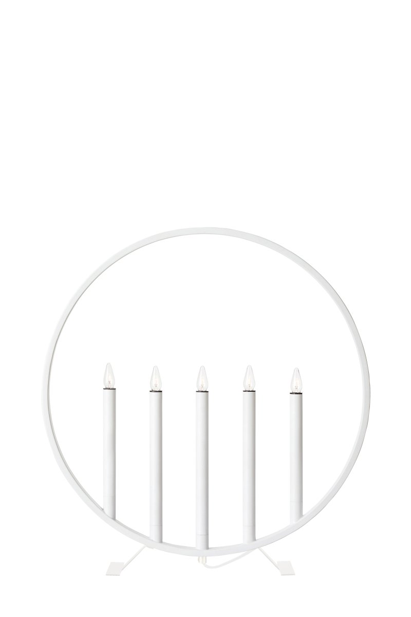 Surround Hvit Fra Markslöjd - Lysestake i hvitt metall.