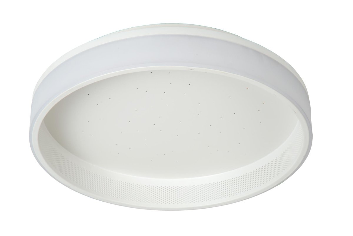 Estreja Ø40 Hvit plafond Fra Lucide - Lampen har en diameter på 40 centimeter og er utstyrt med integrerte dimbare LED-lamper som sender ut et varmhvitt og koselig lys.