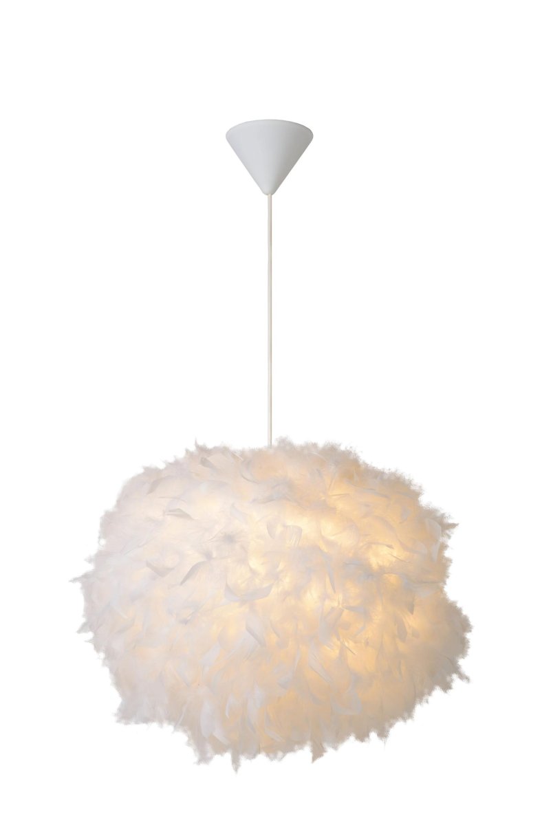 Goosy Soft Ø50 Hvit Taklampe Fra Lucide - Goosy Soft er en kombinasjon av bomull og myke fj&aelig;r.