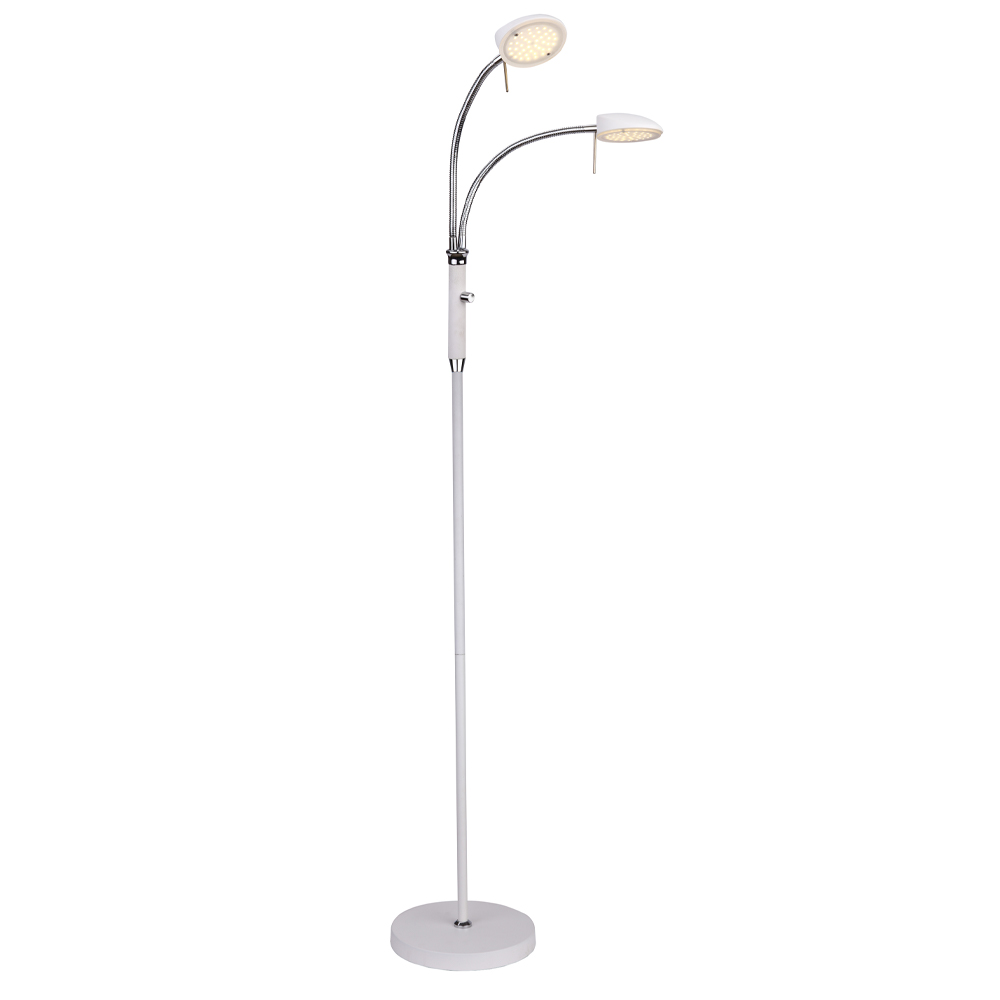 Zoom bilde av Vegas 2 Hvit gulvlampe Fra Halo Design - Vegas er det perfekte valget for de som leter etter en allsidig og funksjonell belysningsløsning med et snev av stil!
