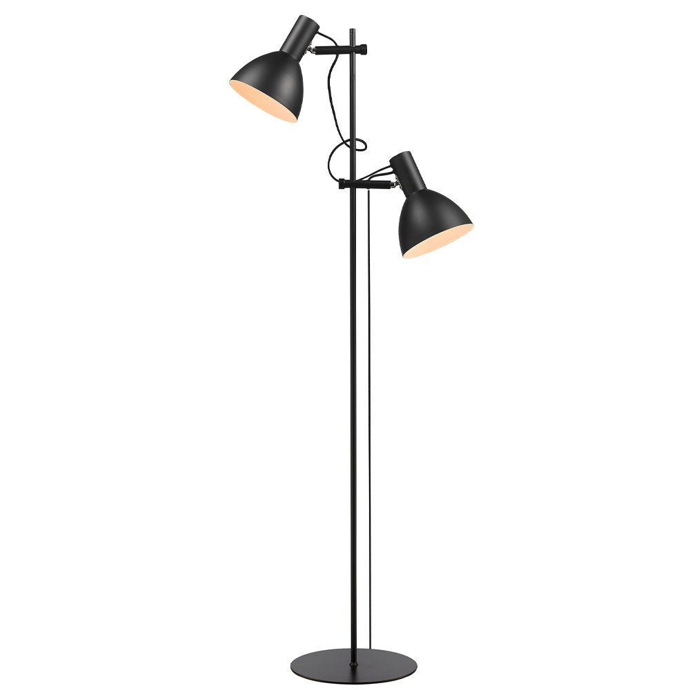 Baltimore 2 Svart gulvlampe Fra Halo Design - Baltimore er en moderne gulvlampe med retrodesign laget av lakkert metall.