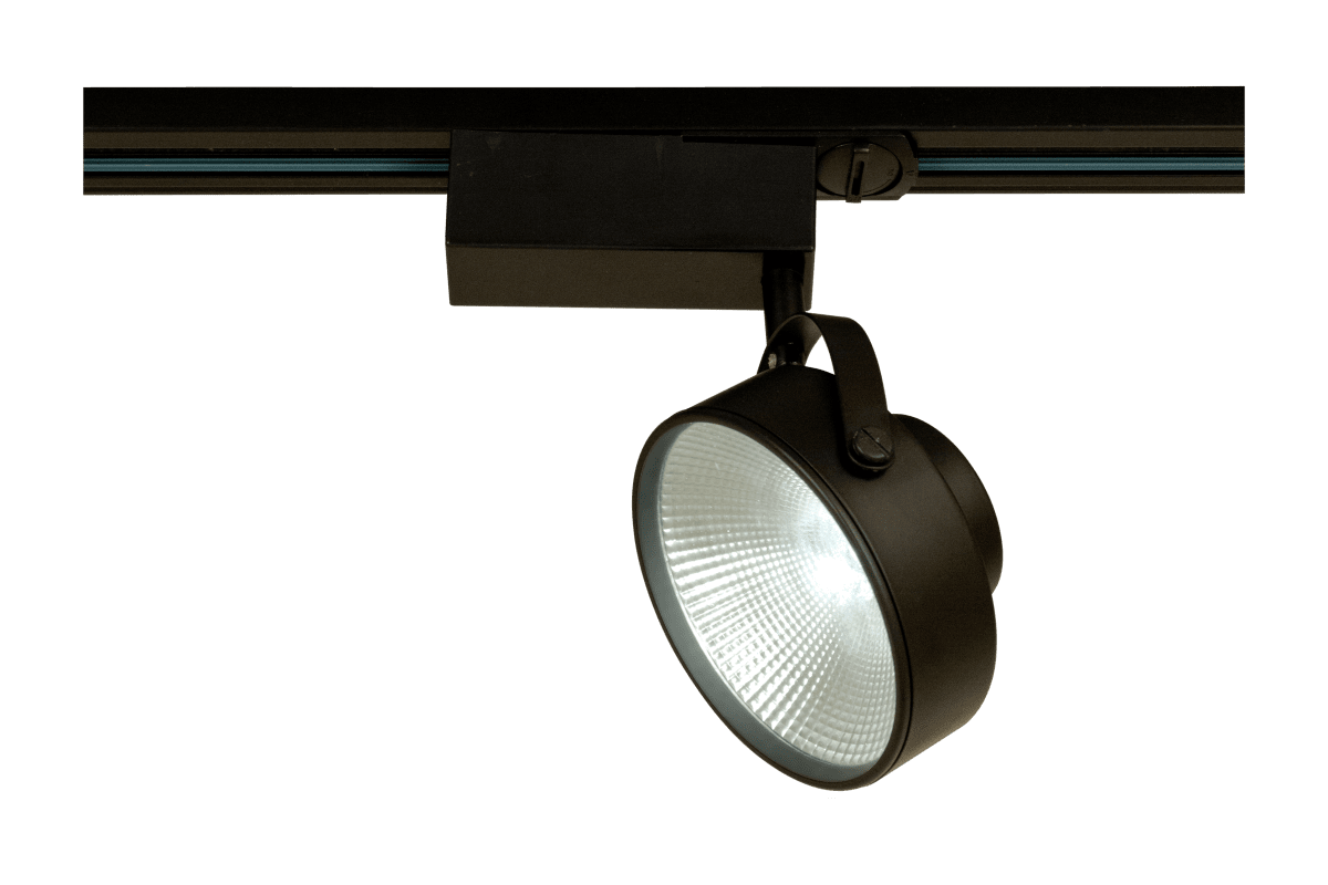 Detroit spot Svart Fra Aneta Lighting - Med sin matt sorte finish og industrielle design gir den et moderne inntrykk og passer b&aring;de i hjemmet og i kommersielle milj&oslash;er.