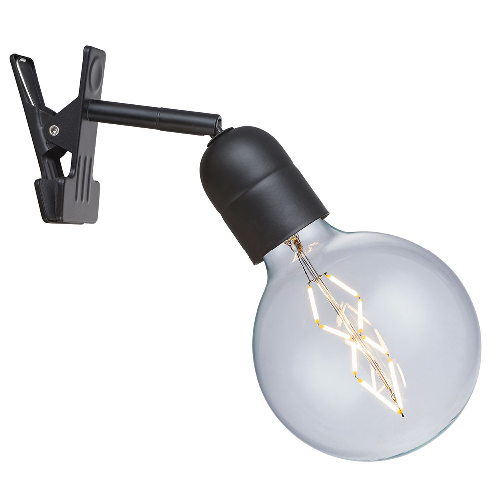 Elegance Svart klemmelampe Fra Halo Design - Elegance er en enkel og stilig klemmelampe laget av svart metall.