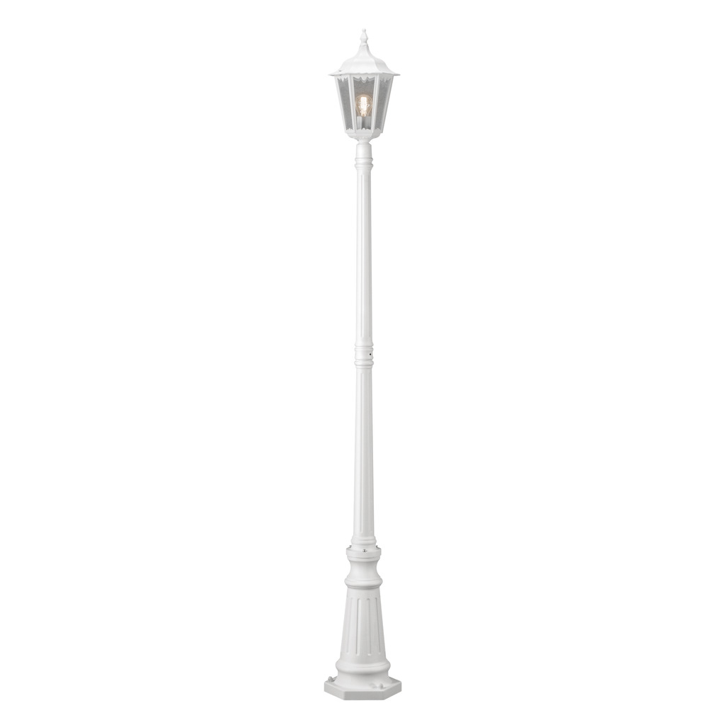 Firenze 210cm Hvit lyktestolpe Fra Konstsmide - Firenze stang er en klassisk og elegant utelampe med en vakker lykt.