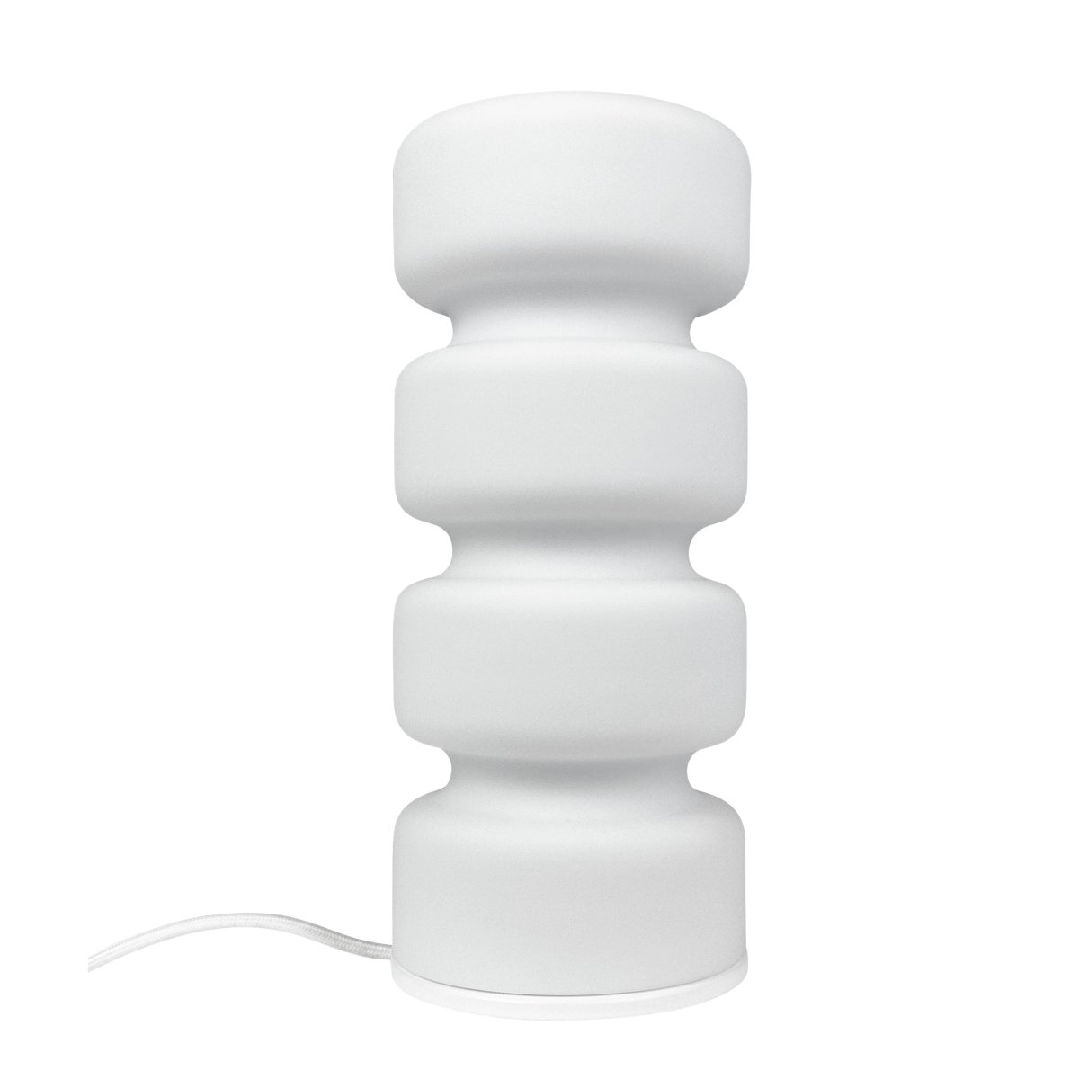 Olive 28cm Hvit bordlampe Fra Dyberg Larsen - Olive kombinerar funktion och estetik p&aring; ett unikt s&auml;tt och blir en stilfull inredningsdetalj i ditt hem.