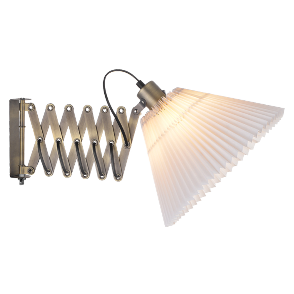 Medina Ø33 Antikk messing vegglampe Fra Halo Design - Leveres med 2m plastledning, str&oslash;mbryter og st&oslash;psel.