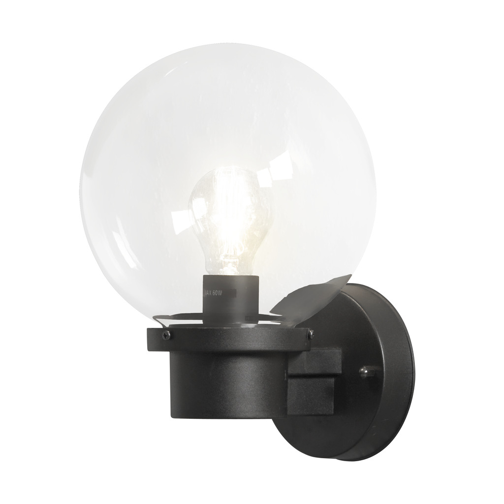 Nemi Svart utendørslampe Fra Konstsmide - Lampen sprer et jevnt og behagelig lys, noe som gjør den ideell for innganger, uteplasser og gangveier.
