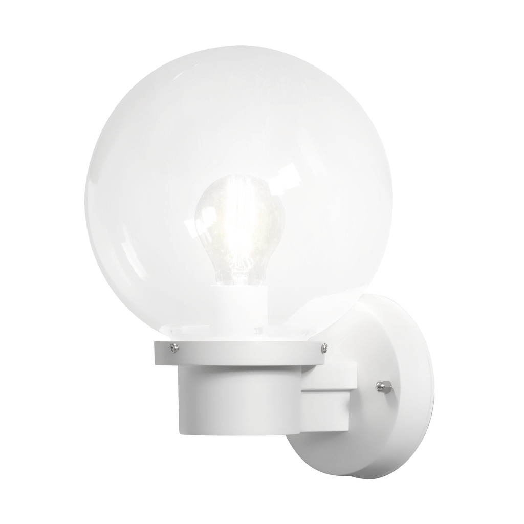 Nemi Hvit utendørslampe Fra Konstsmide - Lampen sprer et jevnt og behagelig lys, noe som gjør den ideell for innganger, uteplasser og gangveier.