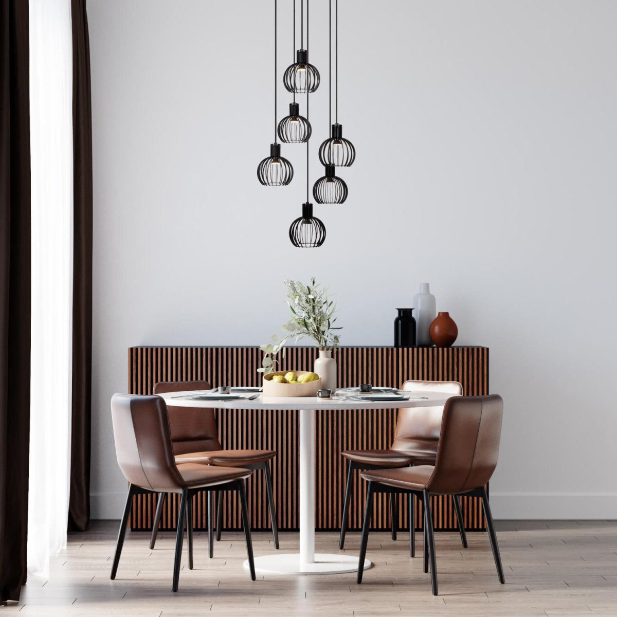 Mikaela Ø35 Svart Taklampe Fra Lucide - Mikaela er den perfekte lampen &aring; henge over spisebordet for &aring; skape stemning under en middag eller en samtale.